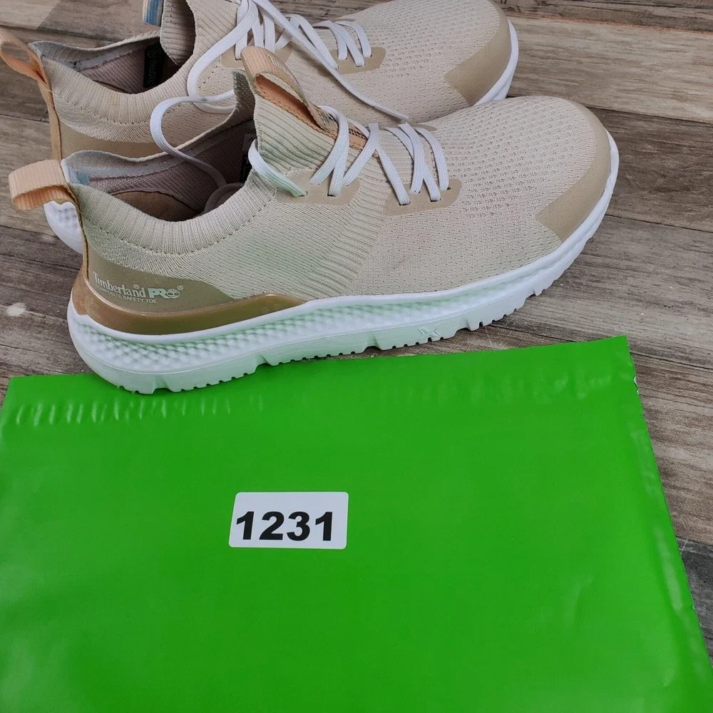 Timberland Pro Setra Safety Shoes Womens Sz 7 Beige Color Anti Fatigue